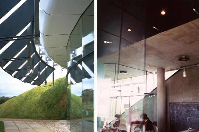 The entrance and interior preserve the visitor centre as an occupied space, a useful contrast to later photographs of the closed attraction.
