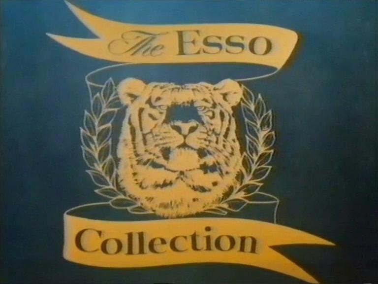 A gold tiger emblem with The Esso Collection lettering against a dark blue background.