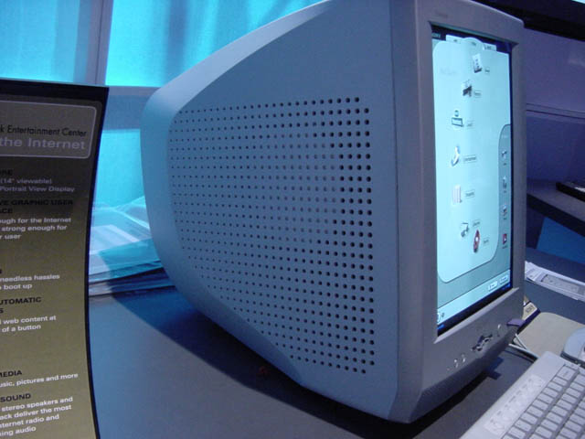That portrait screen came with the depth of a CRT. The eVilla was a substantial desktop appliance, despite its promise of a simpler route online.