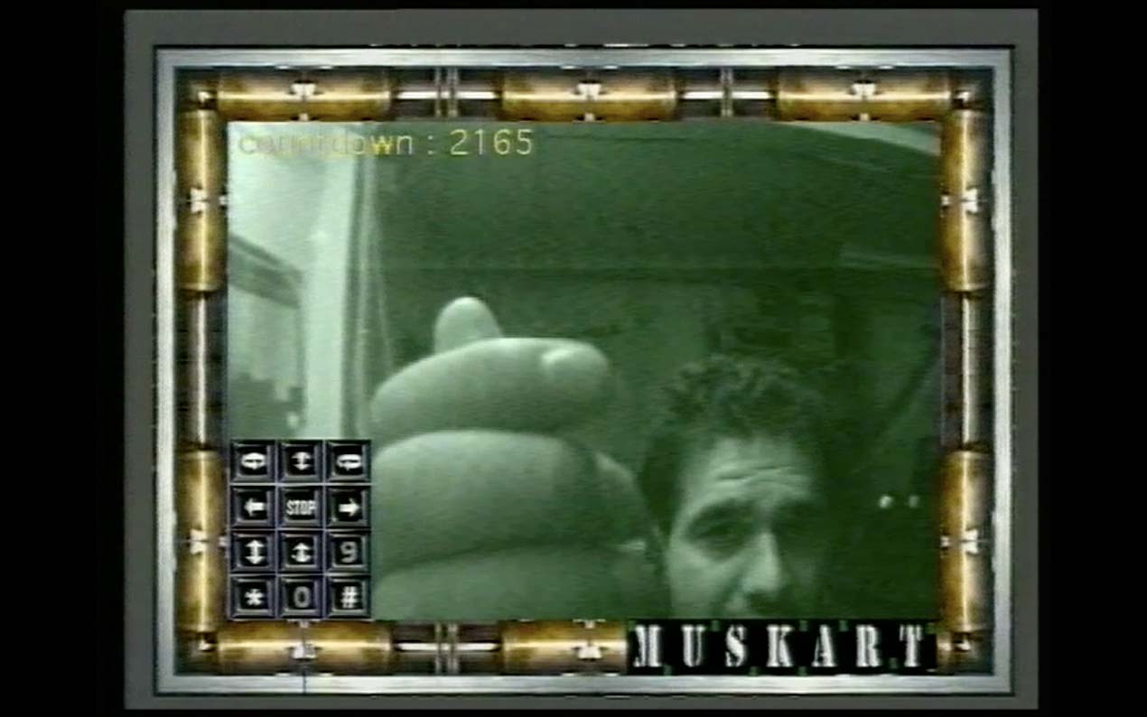 A caller could become part of the picture. Piazza Virtuale’s screen combined a remote participant with an interface that made television look unexpectedly like a shared computer space.